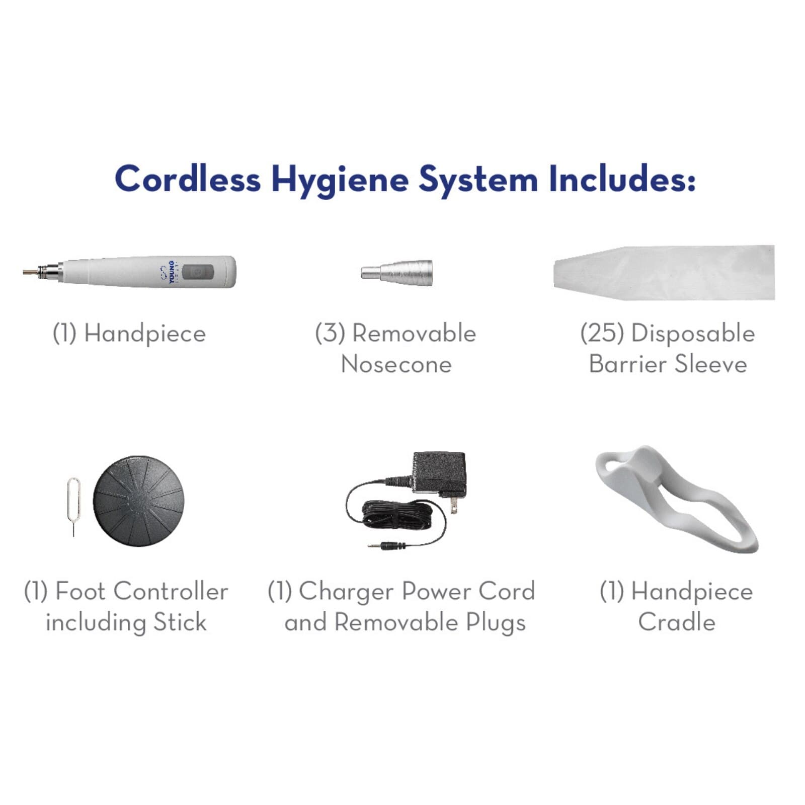 Young Dental Infinity Cordless Hygiene Handpiece System, White, with Wireless Foot Pedal, 295737, 1/Pk thumbnail 4