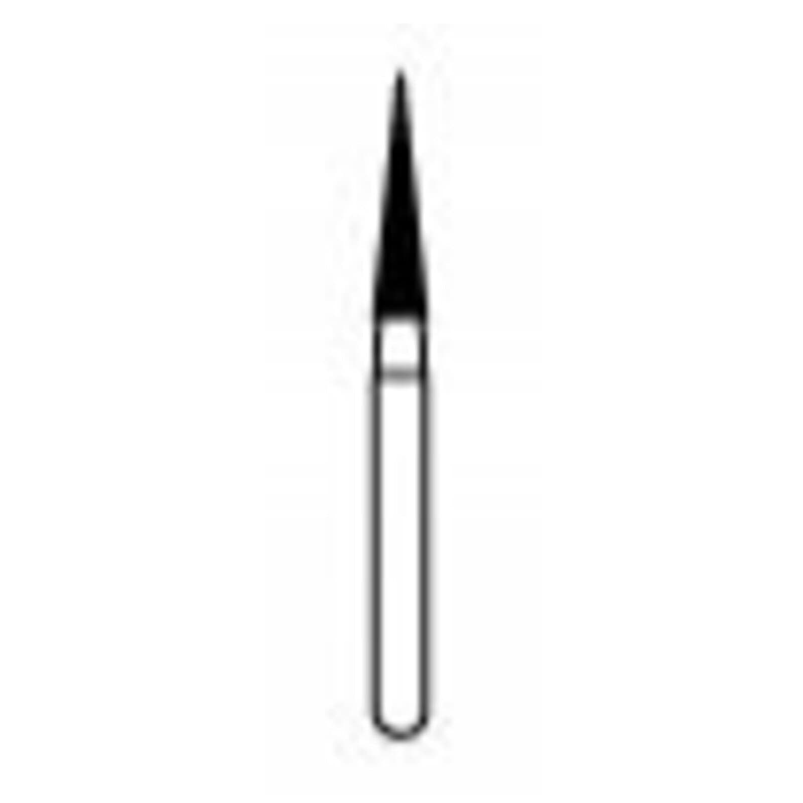 NTI FG Diamond Bur, Coarse, Needle, #858-016, 1.6 mm Diameter, 8.0 mm Length, Green, 5/Pkg, C858-016 thumbnail 2