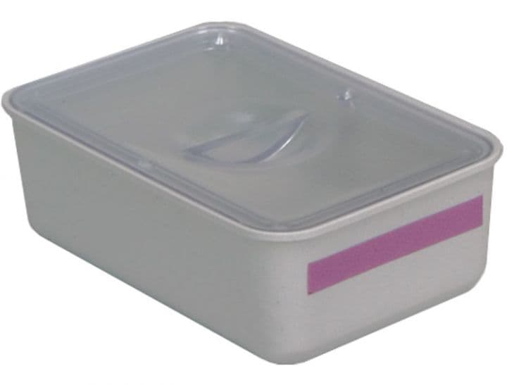 Zirc Double Tub Cup with Cover, Gray Cup / Clear Cover, 3-3/8" x 2-1/4" x 1-1/8", 20Z472, 1/Pk thumbnail 4