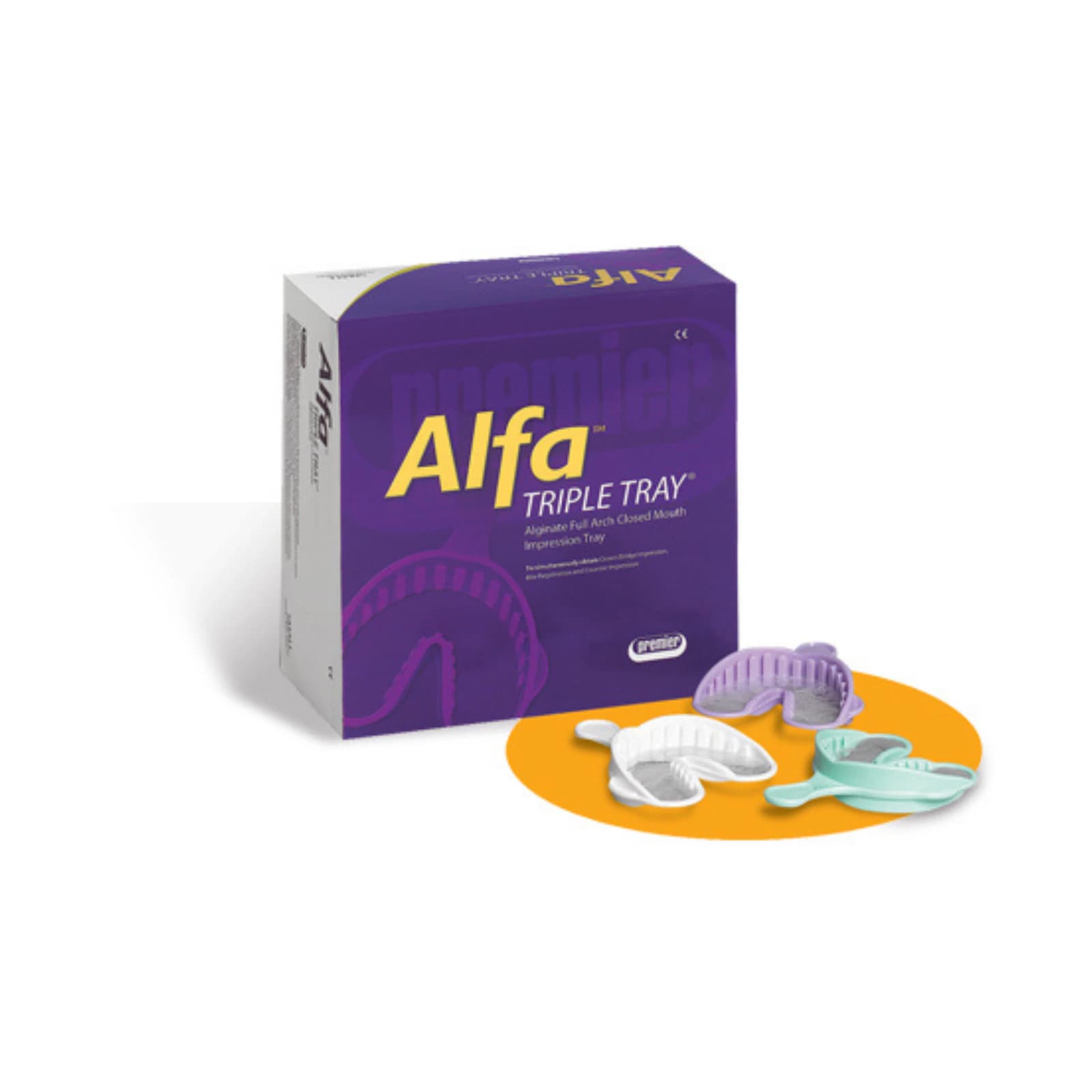 Premier Alfa Triple Tray, Small, Purple, 24/Box, 1006313 thumbnail 3