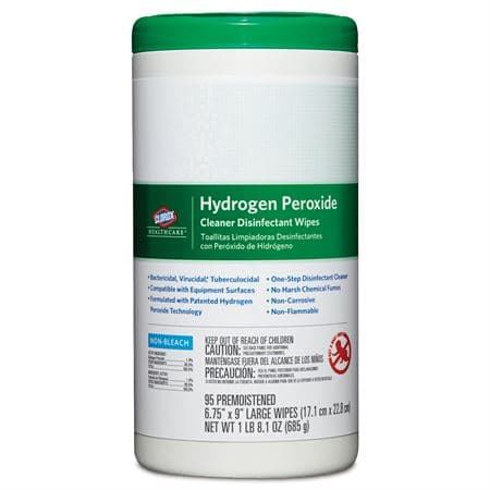 Clorox Healthcare Hydrogen Peroxide Cleaner Disinfectant Wipes, 6.75" x 9", 95/Can, 30824 thumbnail 2