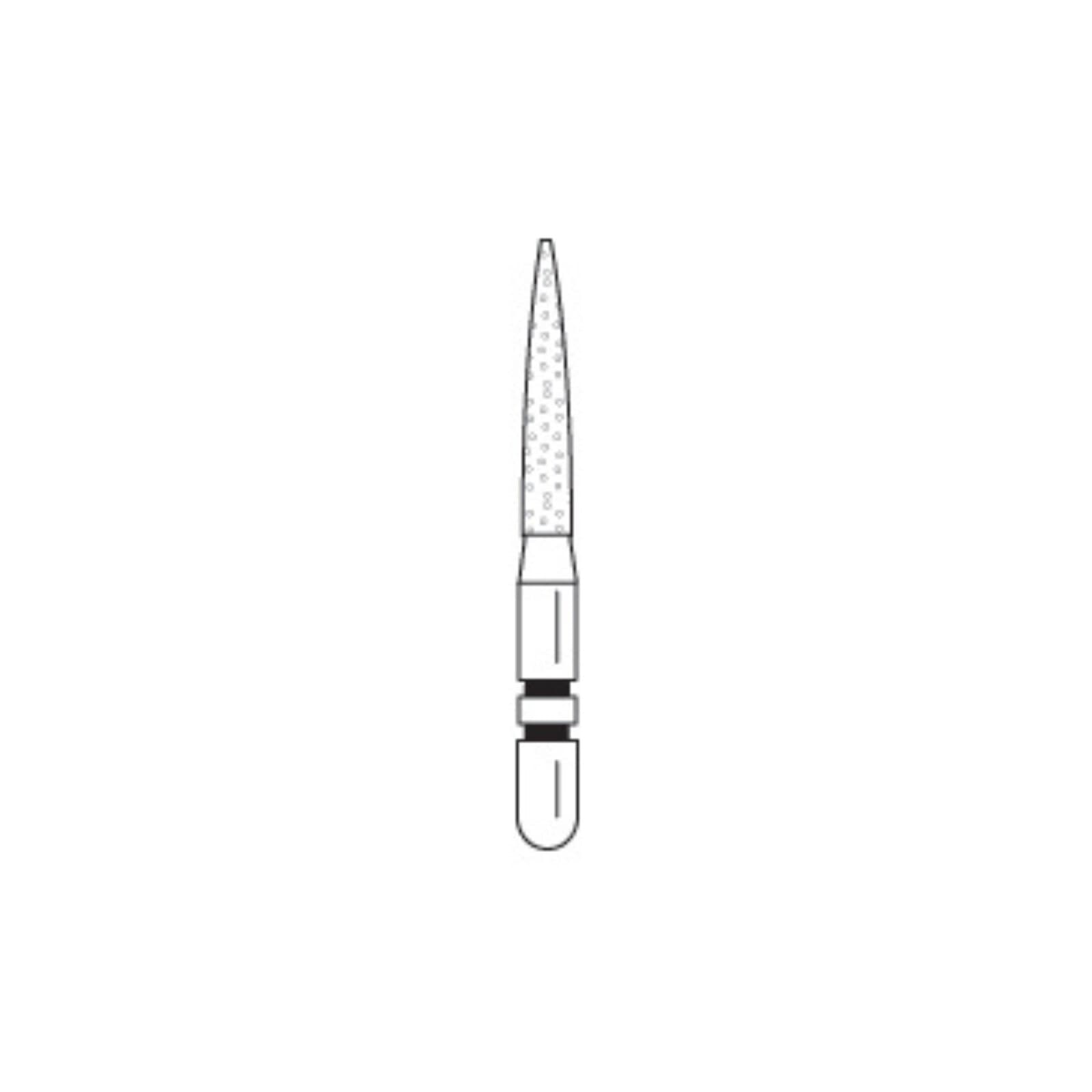 Two Striper ShortCut Diamond Bur, Flame, #260.8 S, Coarse, Friction Grip Short Shank, 5/Pkg, 2015901 thumbnail 3