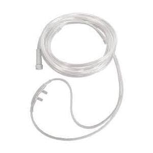 AMSure Adult Nasal Oxygen Cannula, Over-the-Ear, Non-Flared Prongs, 7 ft (84") Star Lumen Tubing, with Connector, 50/Case thumbnail 2