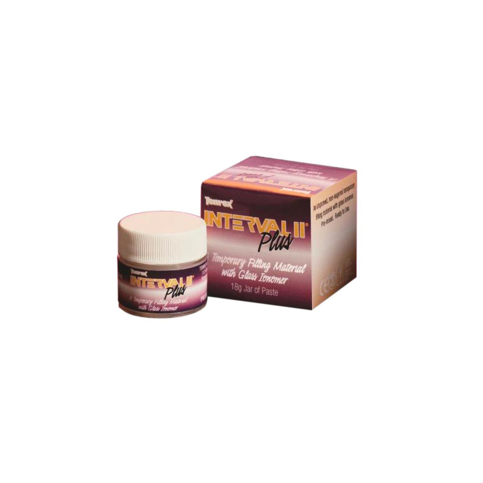 Temrex Interval II Plus Temporary Filling Material, 18g Jar, 7555 - Interval II Plus Temporary Filling Material 18g - Image 1