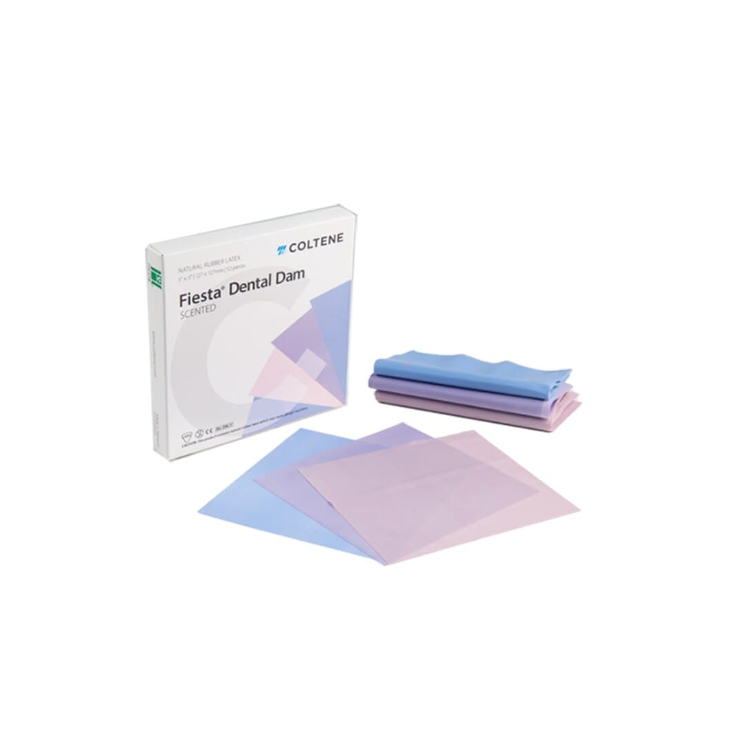 HySolate Fiesta Latex Dental Dam, Assorted Colors, Medium Gauge, 6" x 6", Fruit Scented, 36/Box, 60034436 thumbnail 3
