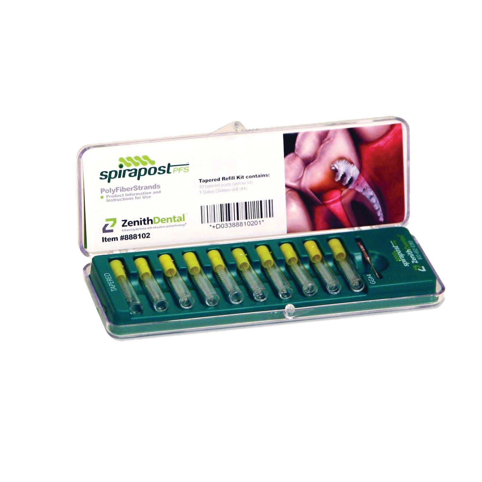 SpiraPost PFS Self-Adapting Dental Post Introductory Kit, Stainless Steel, 10 Tapered + 10 Parallel Posts, 888100 thumbnail 2