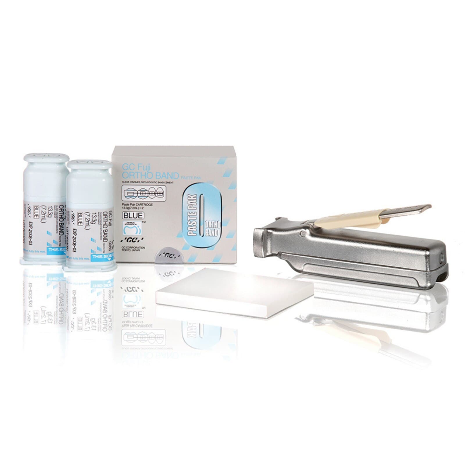 GC Fuji ORTHO BAND Paste Pak Refill, Blue Resin-Modified Glass Ionomer Orthodontic Band Cement, 2 x 13.3 g (7.2 ml) Cartridges & Mixing Pad, 001888 thumbnail 15