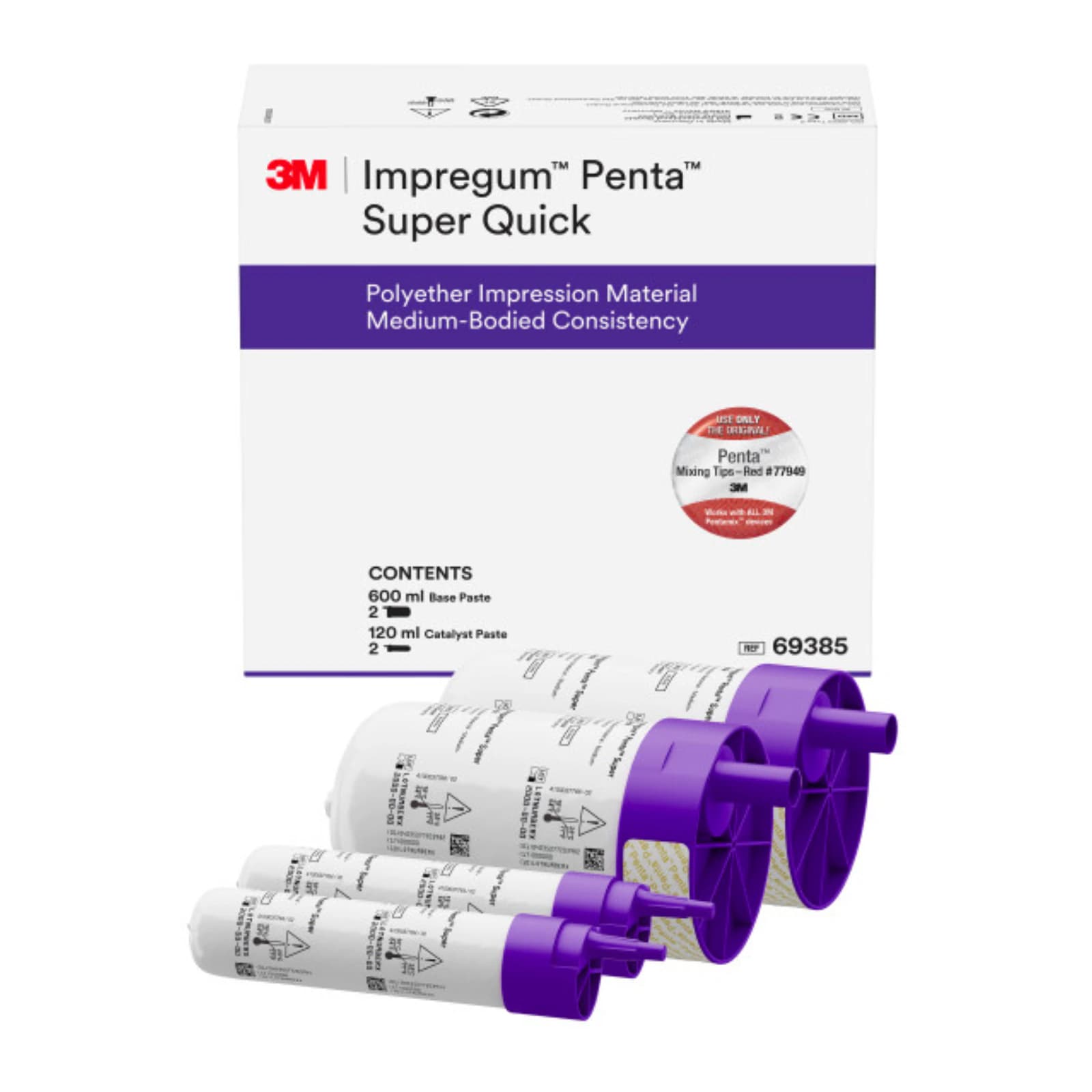 3M Impregum Penta Super Quick Polyether Impression Material, Medium Body, Refill, 2 x 300 mL Base Paste & 2 x 60 mL Catalyst, 69385 thumbnail 3