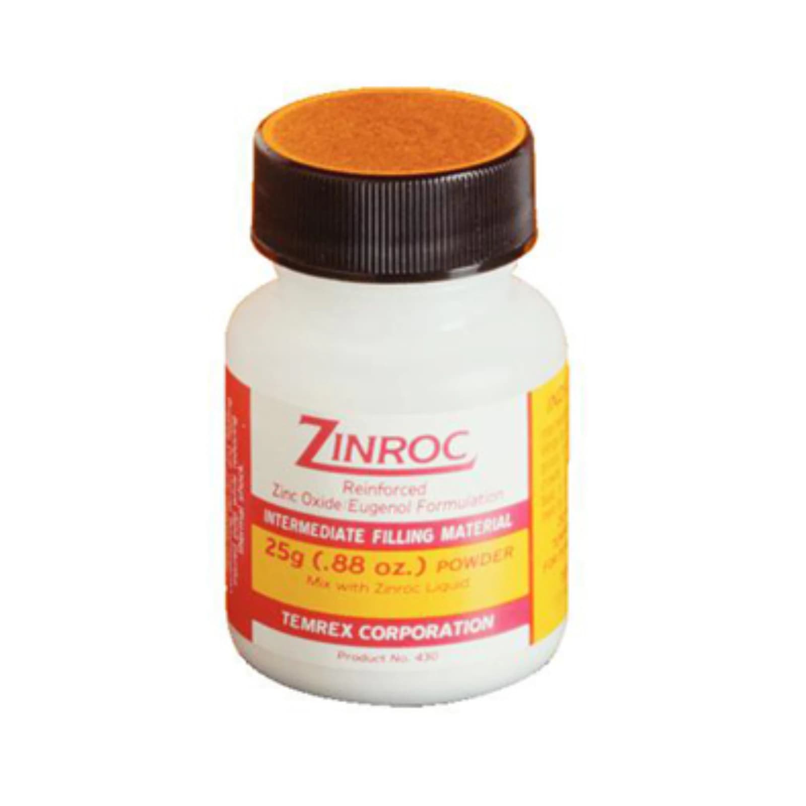 Temrex Zinroc Intermediate Filling Material & Cement Powder, White, 25g, 430 - Zinroc White Intermediate Filling Material Powder 25g - Image 1