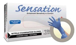 Sensation® Nitrile Powder-Free Exam Gloves, Blue, Large, 100/Box, N733 thumbnail 8
