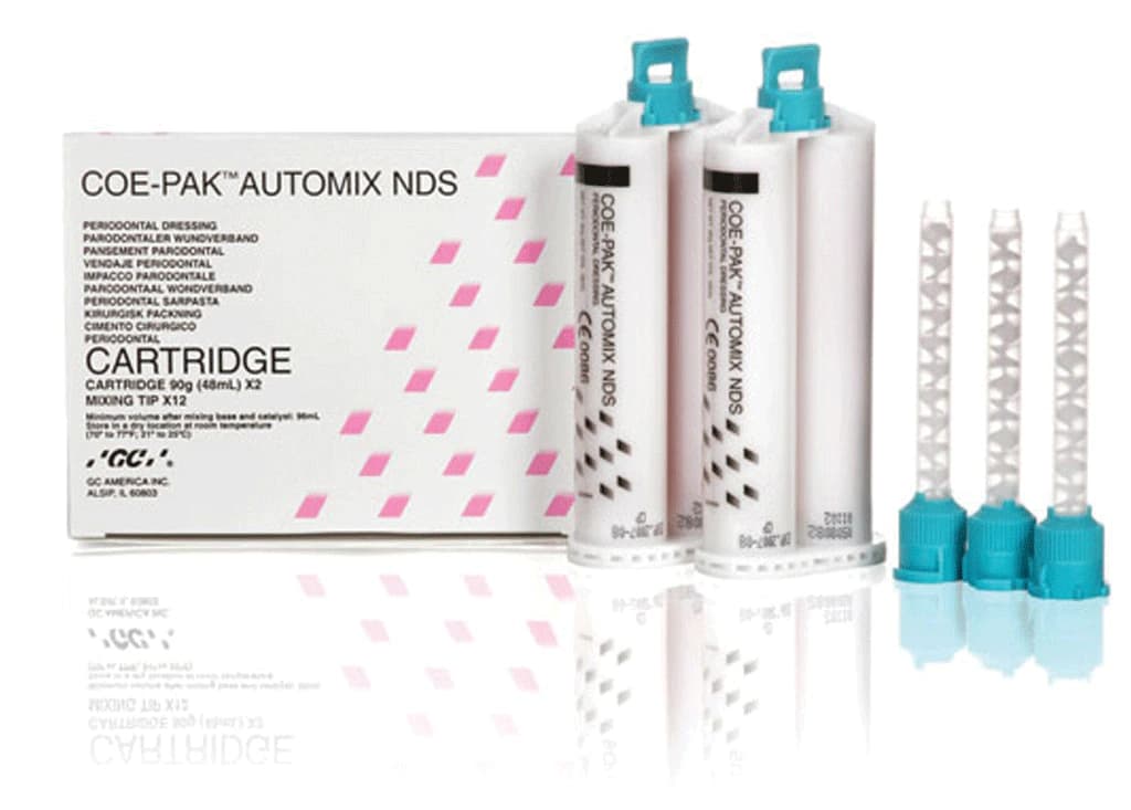 Coe-Pak Automix NDS Noneugenol Periodontal Dressing, 2 x 50 mL Double Barrel Cartridges with 12 Mixing Tips, 135003 thumbnail 3