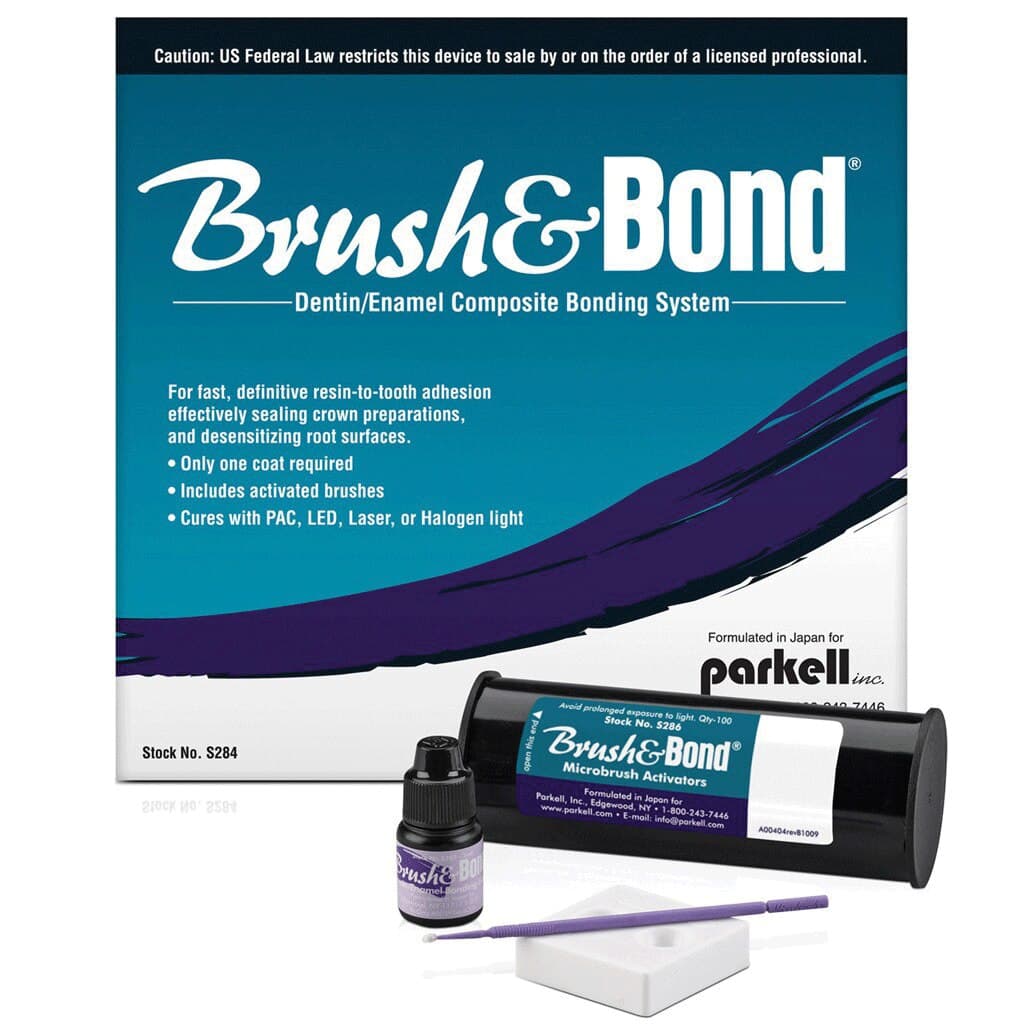 Brush & Bond Self-Etch Dentin/Enamel Composite Bonding Agent Kit, 3 mL Liquid, Mixing Well, 100 Standard Activator Brushes, S284 thumbnail 16