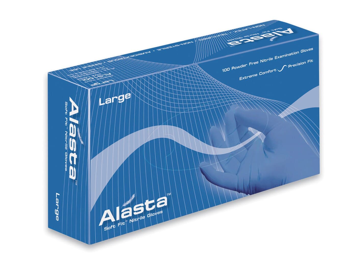 Alasta Soft Fit Nitrile Examination Gloves, Powder-Free, Latex-Free, Textured Fingers, Large, Violet Blue, 100/Box, ALS100L thumbnail 11