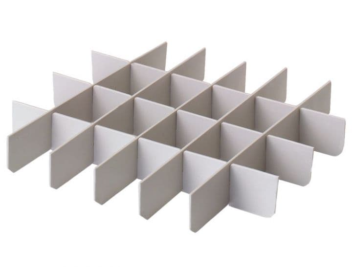 Zirc Grey Tub Divider, Customizable 24-Compartment, 9-5/8" x 8-5/8" x 1-5/16", 1/Pk, 20Z461 thumbnail 2