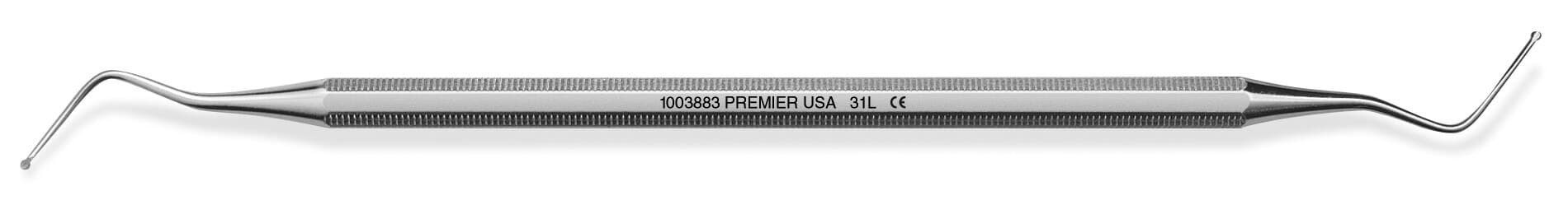 Premier Dental Products #31L Endodontic Excavator, Double-End, Octagonal Handle, Stainless Steel, 1.2mm Tip thumbnail 2