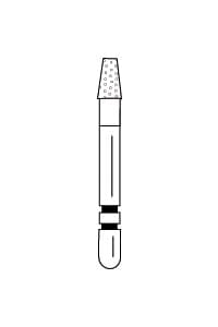 Two Striper Diamond Bur, FG, Flat-End Taper, #708.3, 2.1 mm Major/1.3 mm Minor Diameter, 3.0 mm Length, Coarse, Green, 5/Pk, 2015350 thumbnail 3