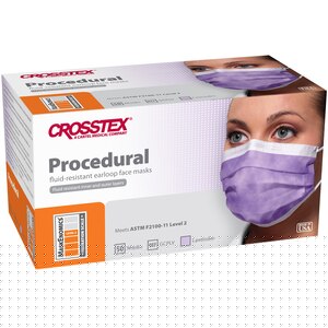 Secure Fit™ Procedure Face Mask, ASTM Level 2, Lavender, Ear Loop, One Size Fits Most, 50/Box, GCPLVSF thumbnail 11