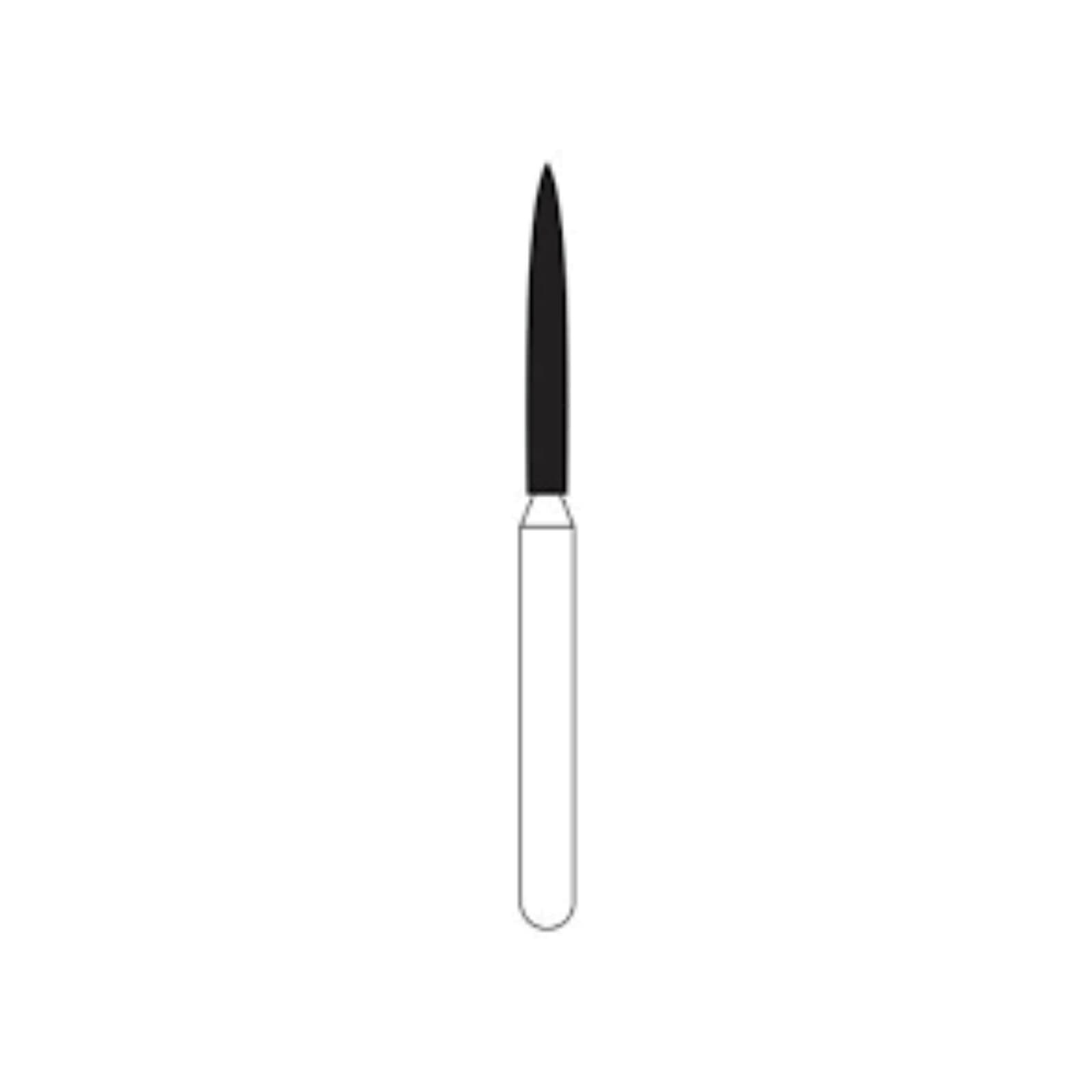 NTI Ultra Fine FG Diamond Bur, Flame, #863-012 / UF863-012, 1.2 mm Diameter, 10.0 mm Length, White, 5/Pkg thumbnail 2