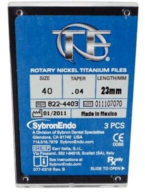 Kerr TF Twisted Files Rotary NiTi Endodontic File, .04 Taper, #40, 23mm, Black, 3/Pk, 822-4403 thumbnail 9