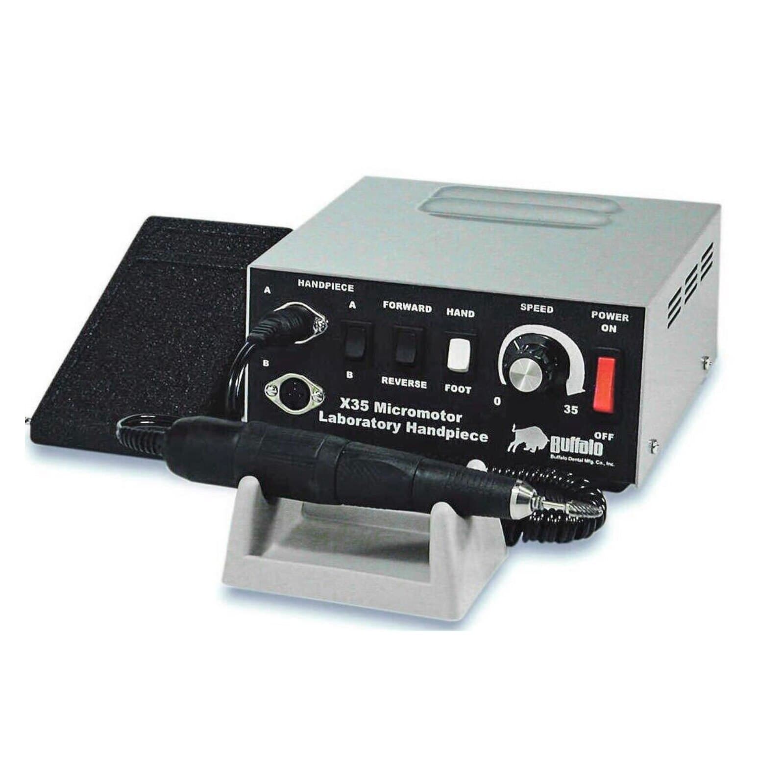 Buffalo Dental X35 Electric Laboratory Handpiece System, 120V AC, 0-35,000 RPM, Complete with Console, Black Handpiece, and Foot Control thumbnail 12