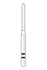 Two Striper® Diamond Bur, FG Friction Grip, Modified Beveled Cylinder, Coarse, Green, #511.10, 1.2 mm Diameter, 10.0 mm Length, 5/Pkg, 2015976 - Two Striper® Diamond Burs – FG, Coarse, Green, Cylinder Modified Beveled End, 5/Pkg - # 511, 1.2 mm Diameter, 10.0 mm Length - Image 1