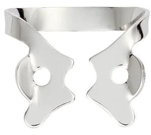 Hygenic Gloss Finish Winged Rubber Dam Clamp #2, Premolars & Upper Incisors, H02761, 1/Pk thumbnail 3