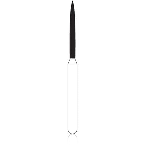 NTI® FG Diamond Bur, Medium Grit, Flame, #889-010 / M889-010, 1.0 mm Diameter, 4.0 mm Length, Gray, 5/Pk thumbnail 2