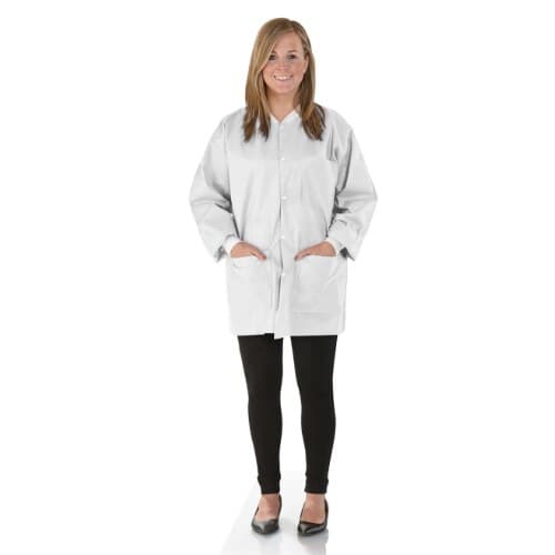 SafeWear High Performance Lab Coat, White Frost, Large, 12/Pk, 8110-C thumbnail 10