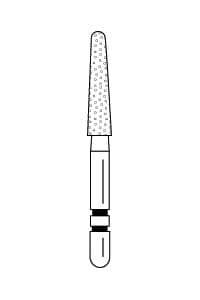 Two Striper® Diamond Bur, FG, Fine, Red, Round End Taper, #780.8, 2.1 mm Major/1.4 mm Minor Diameter, 8.0 mm Length, 5/Pkg, 2015494 thumbnail 2