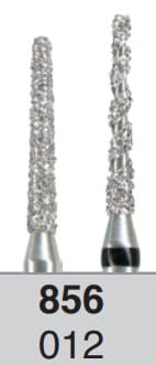 NTI® FG Diamond Bur, Round End Taper, Coarse Grit, Short Shank, #856-012, 1.2 mm Diameter, 8.0 mm Length, 5/Pkg, C856-012M thumbnail 2