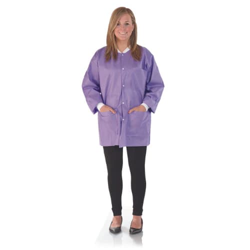 SafeWear Hipster Jacket, Medium, Plum Purple, 45 g/m2 SMS, AAMI Level 2, 12/Pk, 8103-B thumbnail 9