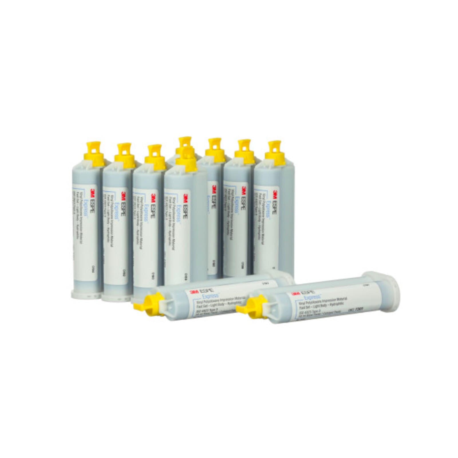3M Express VPS Impression Material, Light Body, Fast Set, Blue, Bulk Pack, 10 x 50 ml Cartridges, 7301T thumbnail 3