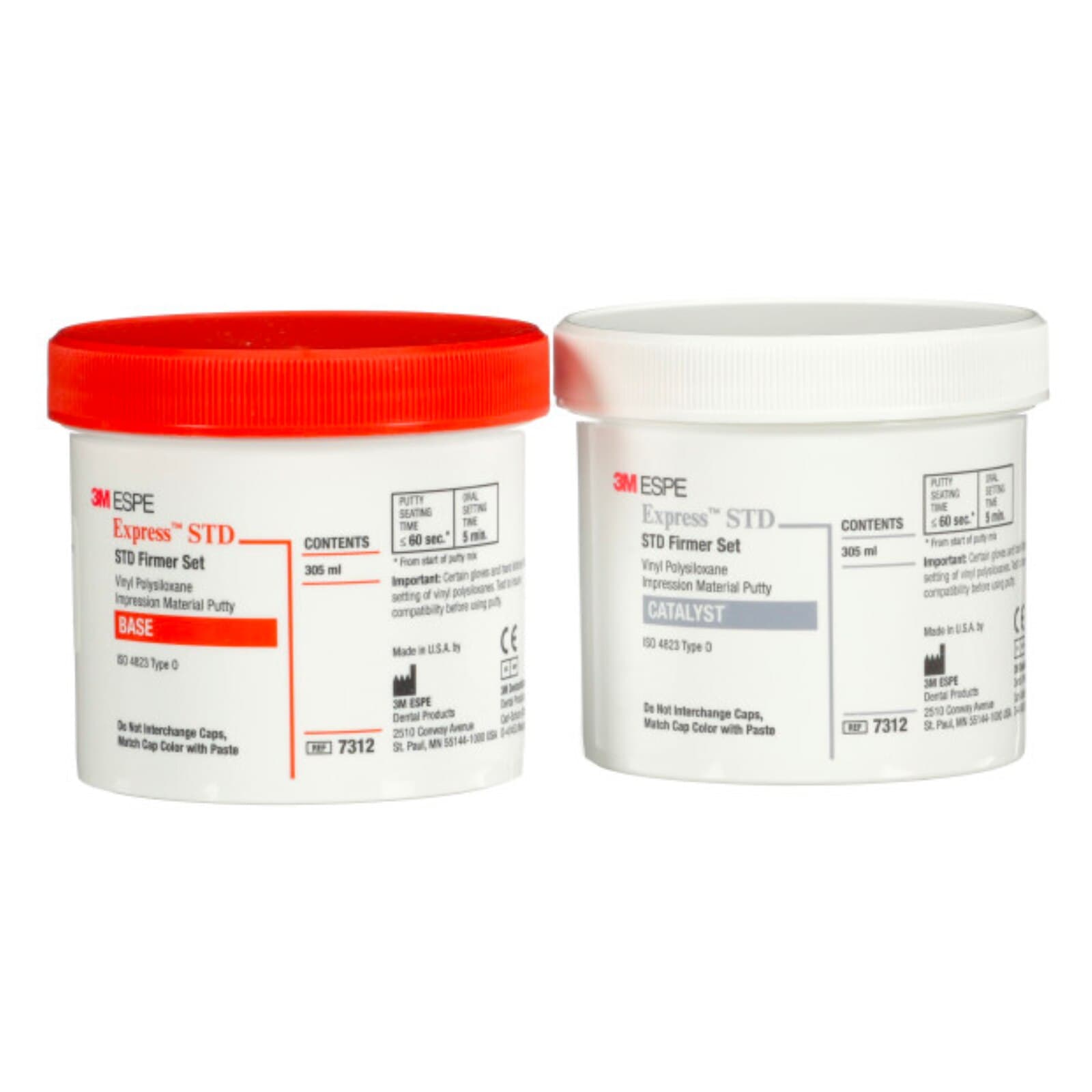 3M Express STD VPS Impression Material Putty, Regular Set, Heavy Body, 2 Jars (Base + Catalyst), 305 mL Each, 7312 thumbnail 7