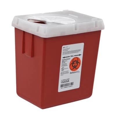 SharpSafety Phlebotomy Sharps Container, 2.2 Quart, Red with Translucent Top and Sliding Lid, 1522SA thumbnail 7