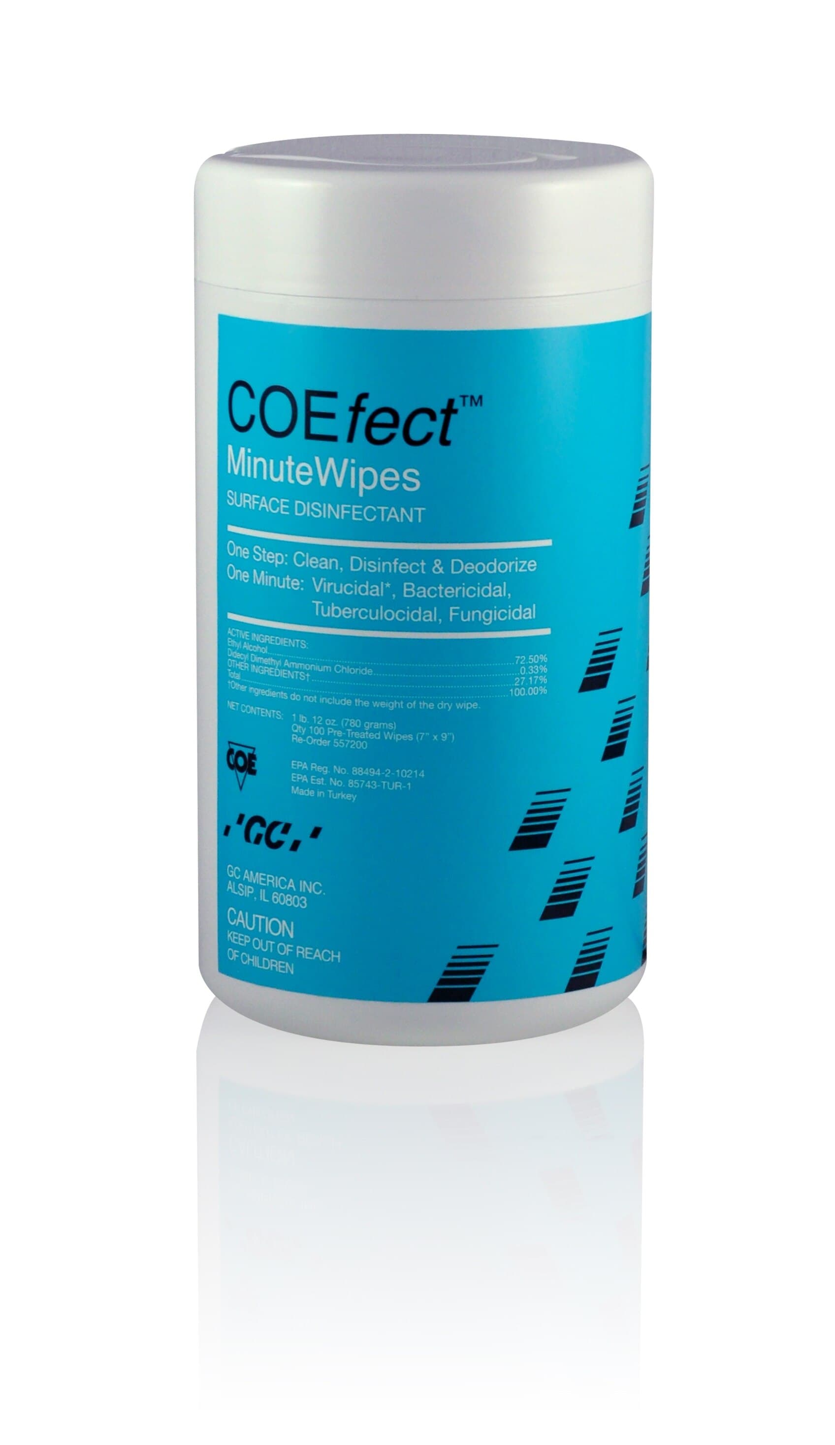COEfect MinuteWipes Surface Disinfectant Wipes, 6" x 6.75", 160/Canister, 557200 thumbnail 5