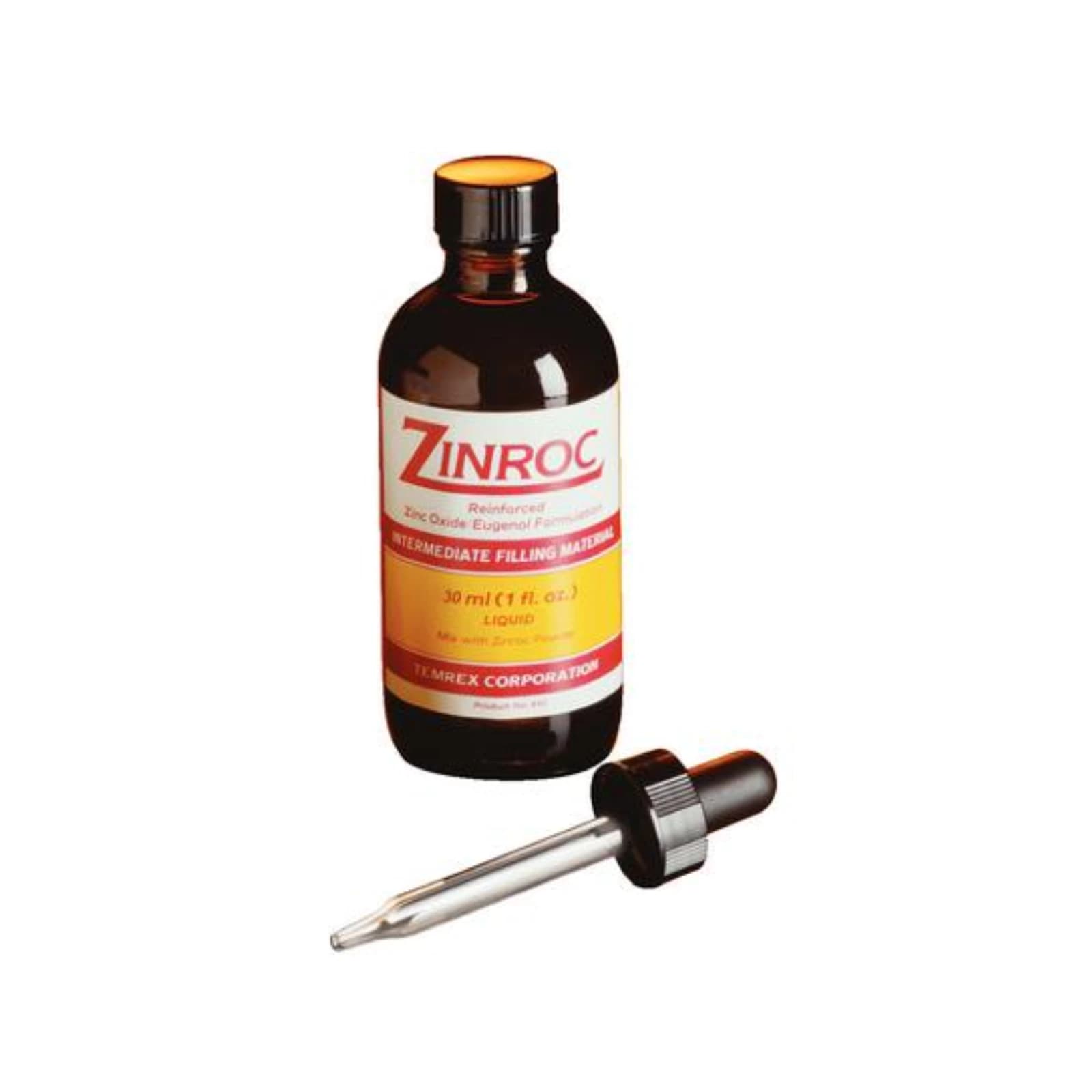 Temrex Zinroc Intermediate Filling Material & Cement Liquid, 30 mL (1 oz), Ref 410 - Zinroc Intermediate Filling Material Liquid 1oz - Image 1