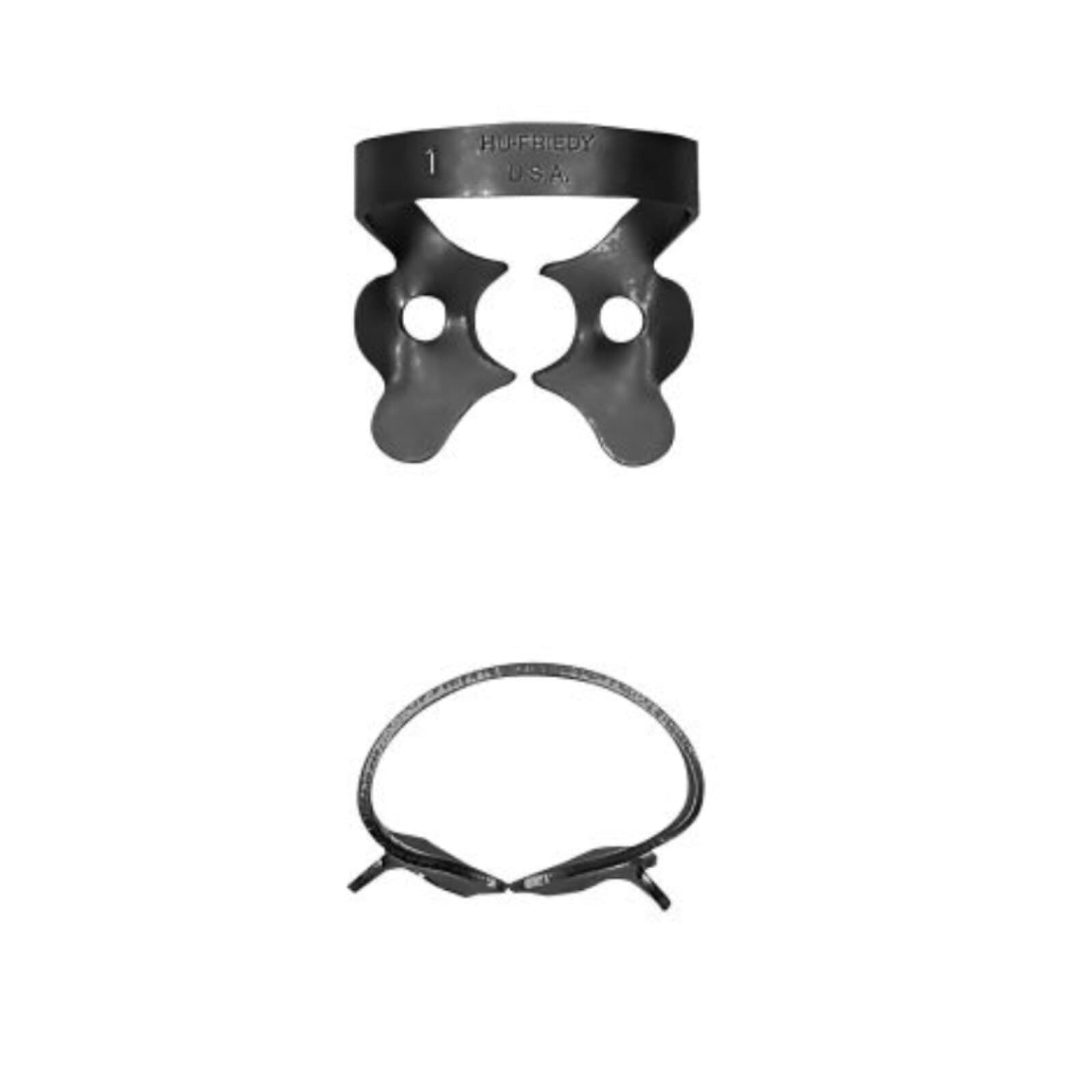 Hu-Friedy Black Line Rubber Dam Clamp, #1, Winged, Upper Premolar/Bicuspid, RDCM1X thumbnail 2