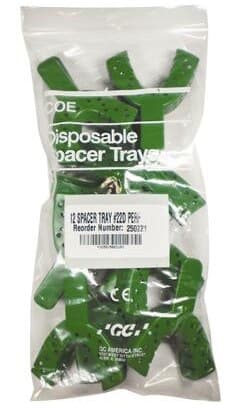 GC America COE Disposable Perforated Spacer Trays, #22D Small Lower, Green, Full Arch, 12/Pk, 252212 thumbnail 7