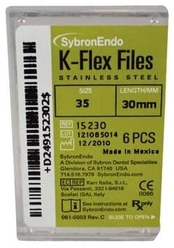 Kerr K-Flex Stainless Steel Hand Files, 30 mm, #35, Green, 6/Pk, 15230 thumbnail 4