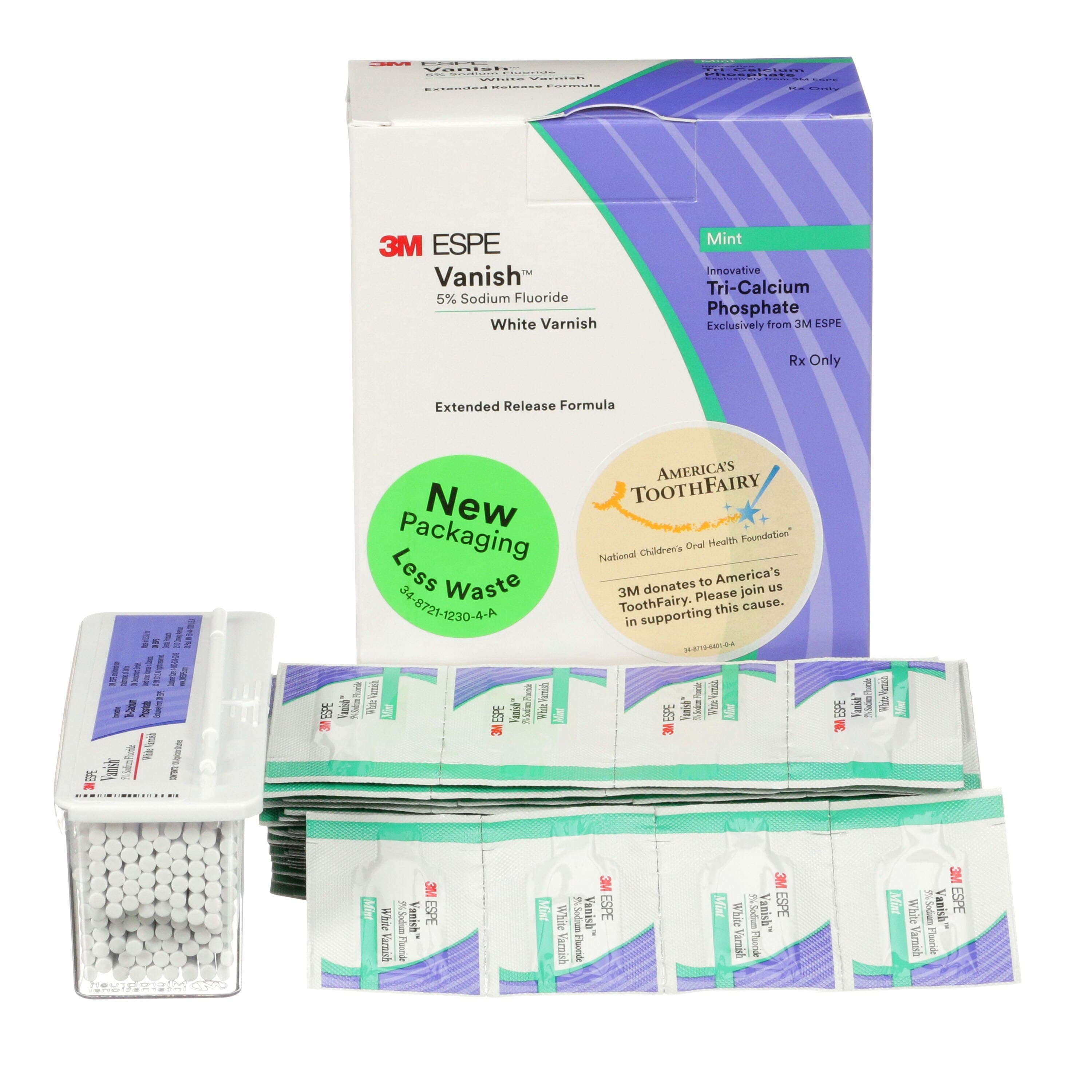 3M (Solventum) Vanish 5% Sodium Fluoride White Varnish with TCP, Mint Flavor, 0.5 mL Unit Dose, 1000/Pk, 12151M thumbnail 3