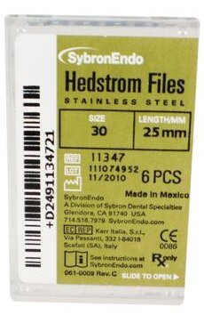 Kerr SybronEndo Hedstrom Files, Stainless Steel, 25 mm, Size #30, Blue, 6/Pk, 11347 thumbnail 12