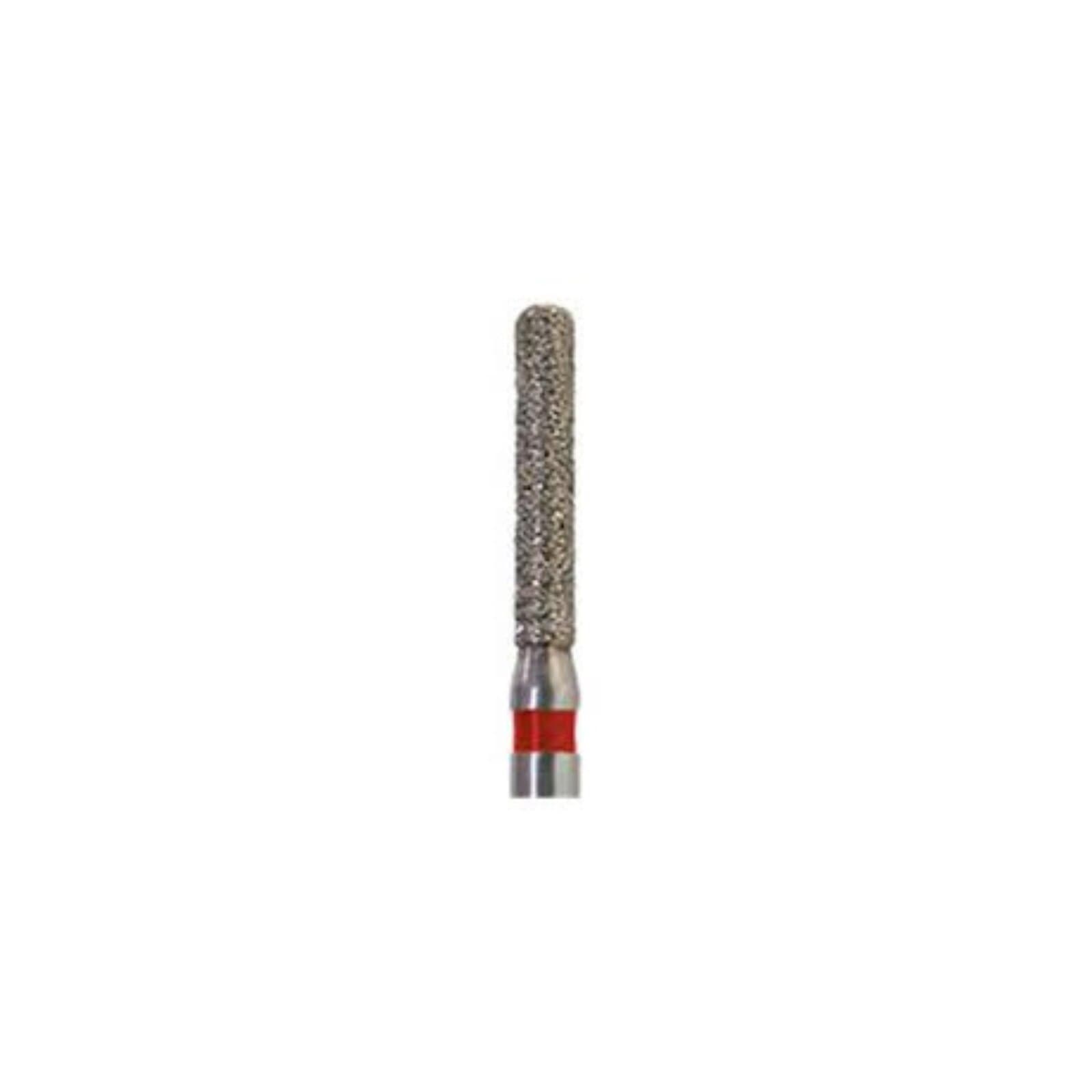 Meisinger 842F-014-FG Fine Diamond Bur, Round Edge Cylinder, Friction Grip, 1.4 mm Head Diameter, 8 mm Head Length, Red Ring, 5/Pack thumbnail 3