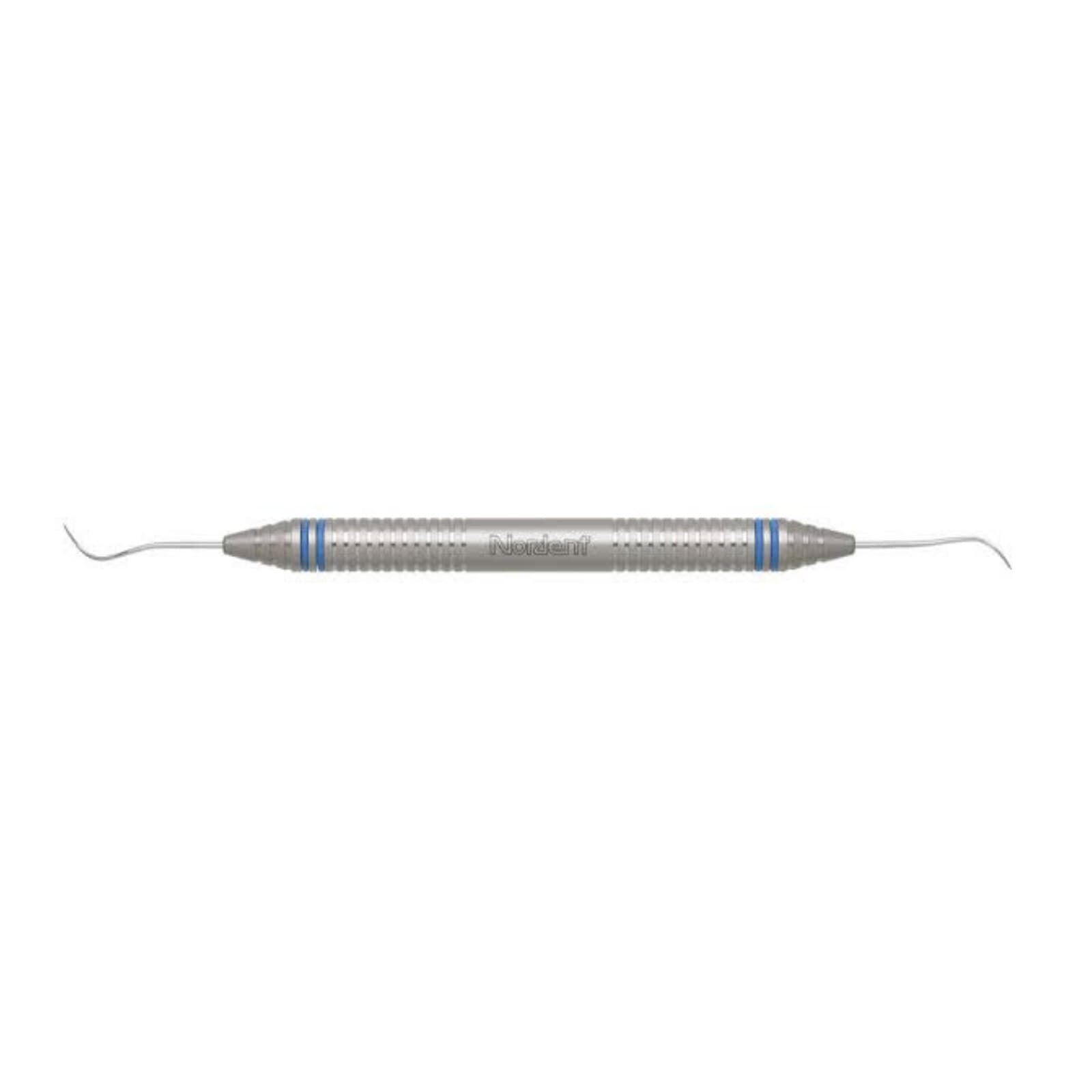 Nordent Cow Horn #3CH Double-Ended Explorer with DuraLite ColorRings Handle, Stainless Steel, Each - Explorers - Double-Ended - #3CH - DuraLite&reg; ColorRings - Image 1