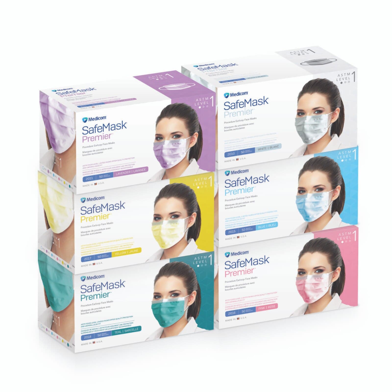 SafeMask® Premier™ Procedure Earloop Face Mask, ASTM Level 1, Pink, One Size Fits Most, 50/Box, 2016 thumbnail 14