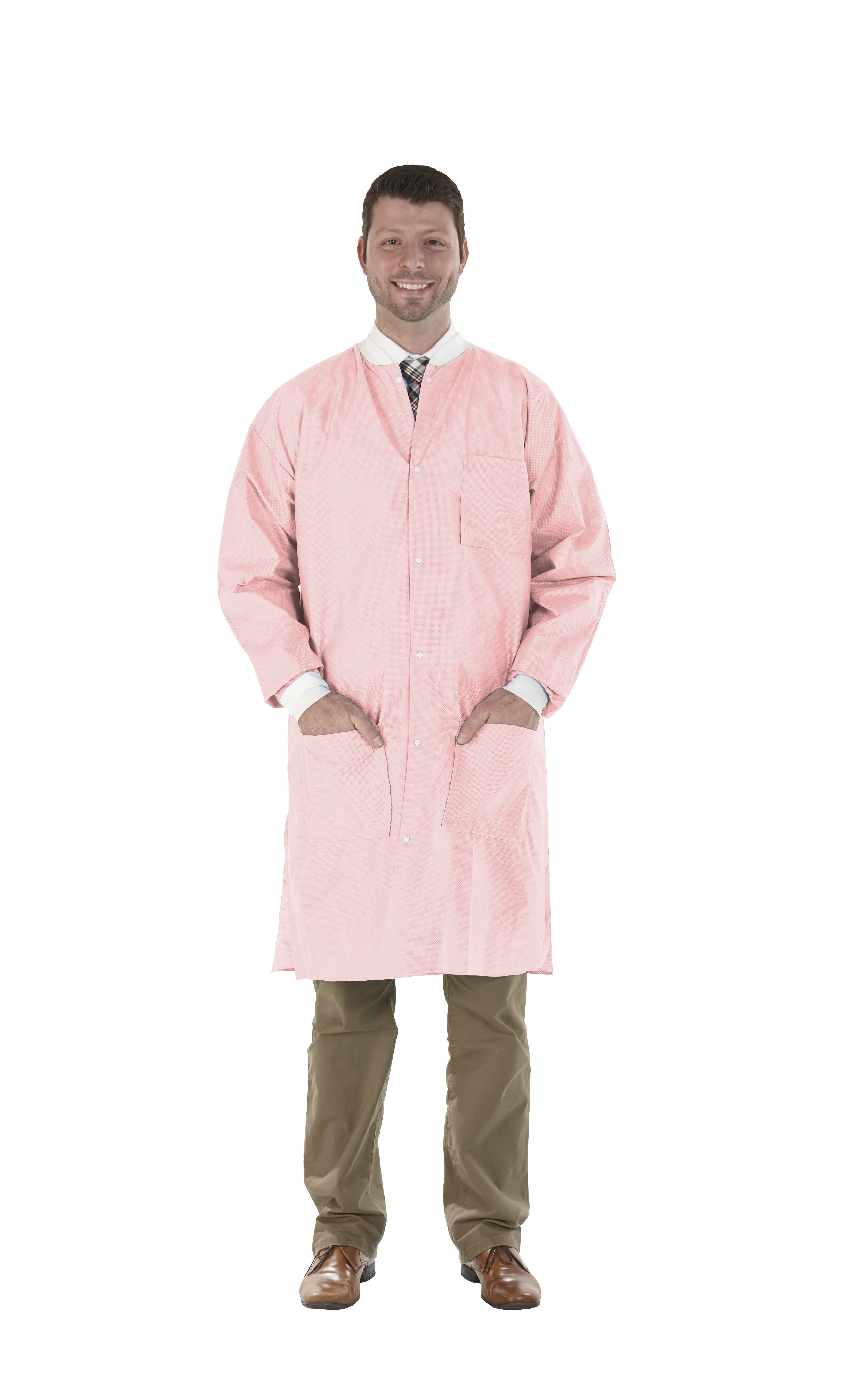 Medicom SafeWear High Performance Lab Coat, Pretty Pink, Small, 12/Pk, 8108-A thumbnail 9