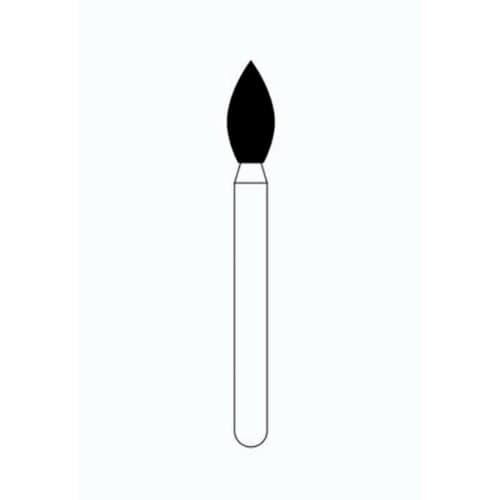 NTI Ultra Fine FG Diamond Bur, Pointed Football #368-023 (UF368-023), 2.3 mm Head Diameter, 5.0 mm Head Length, 5/Pk thumbnail 2
