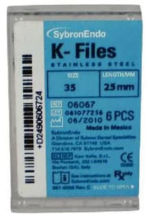 Kerr SybronEndo K-Files, Stainless Steel, 25 mm, #35, Green, 6/Pkg, 06067 thumbnail 12