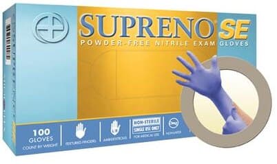 Microflex Supreno SE Nitrile Exam Gloves, Powder-Free, Non-Sterile, Textured, Blue, Small, 100/Box, SU-690-S thumbnail 2