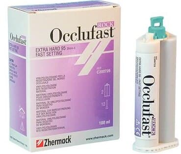 Occlufast Rock VPS Bite Registration Material, Fast Set, 2 x 50 mL Cartridges with 12 Mixing Tips, C200726 thumbnail 7