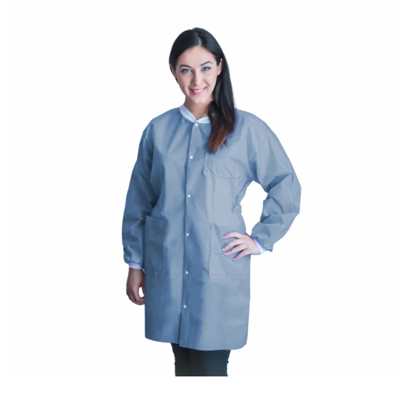 Dukal FitMe Lab Coat, Large, Ceil Blue, 10/Bag, UGC-6603-L thumbnail 2